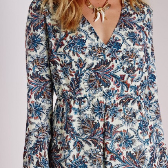 missguided paisley playsuit long sleeve romper new - Picture 5 of 12